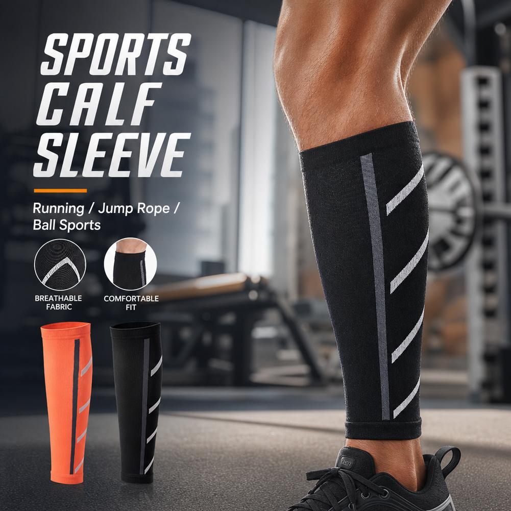 Compression Sleeve Calf - ปลอกรัดน่องแบบบีบอัด ช่วยพยุงและรองรับแรงกด สำหรับวิ่งมาราธอนและกีฬาต่างๆ ป้องกันการบาดเจ็บ ระบายอากาศได้ดี ถุงเท้าสำหรับป้องกันอาการปวดหน้าแข้ง