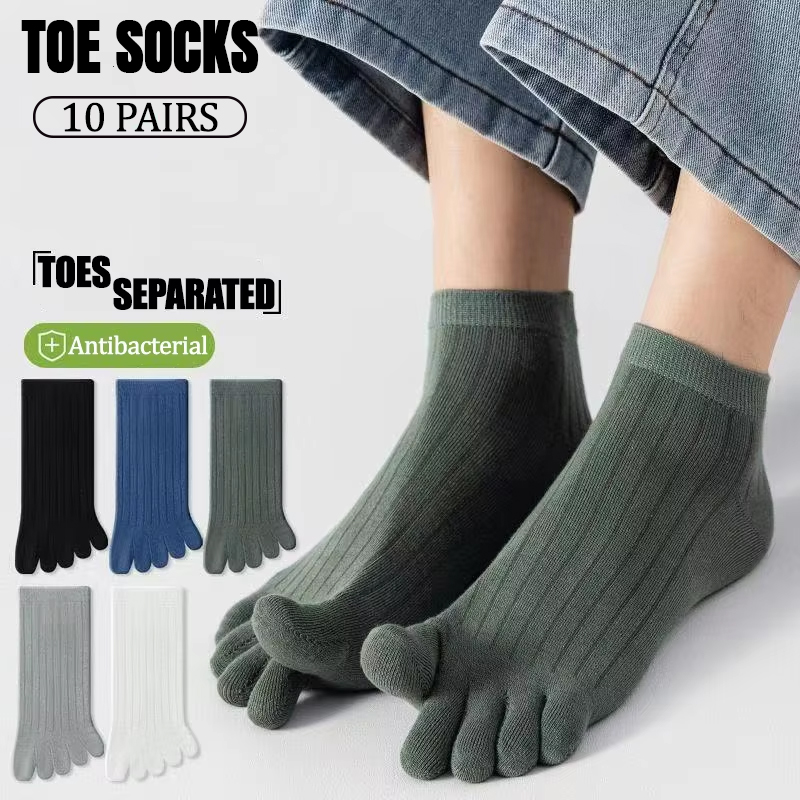 Ankle Sock Low Cut - ถุงเท้าผู้ชายแบบสั้น 10 คู่ ผลิตจากผ้าฝ้าย 100% ลายทาง