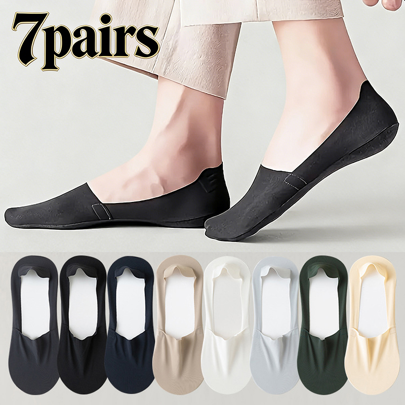 Ankle Sock Low Cut - ถุงเท้าข้อสั้นผู้ชาย 7 คู่ สำหรับฤดูร้อน ป้องกันการลื่น บางเบา