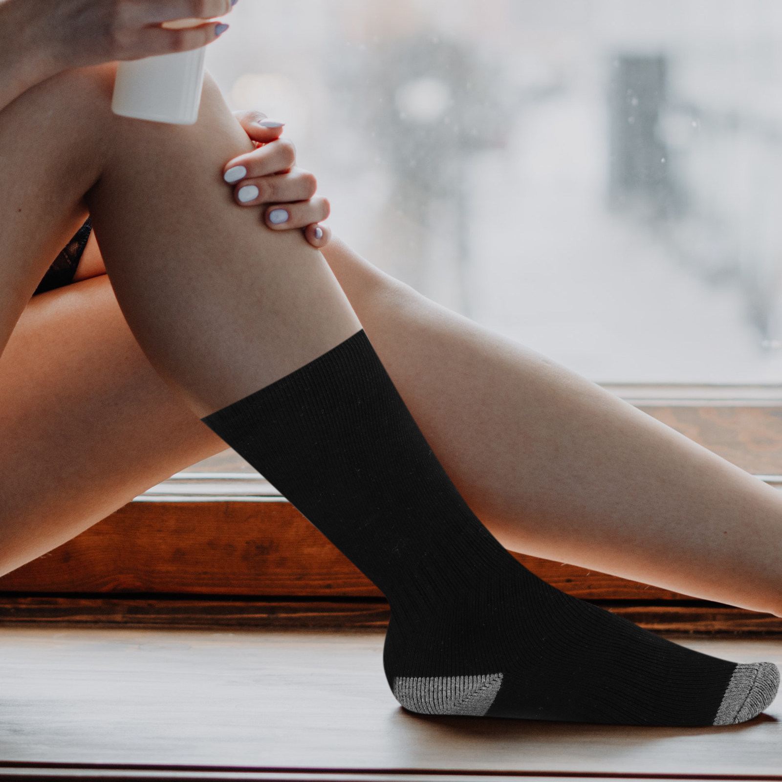 Thermal Sock Winter - 1 ชุด ถุงเท้าไฟฟ้าให้ความร้อน ปลอดภัย ไม่เสี่ยงต่อการรั่วไหล พับเก็บได้