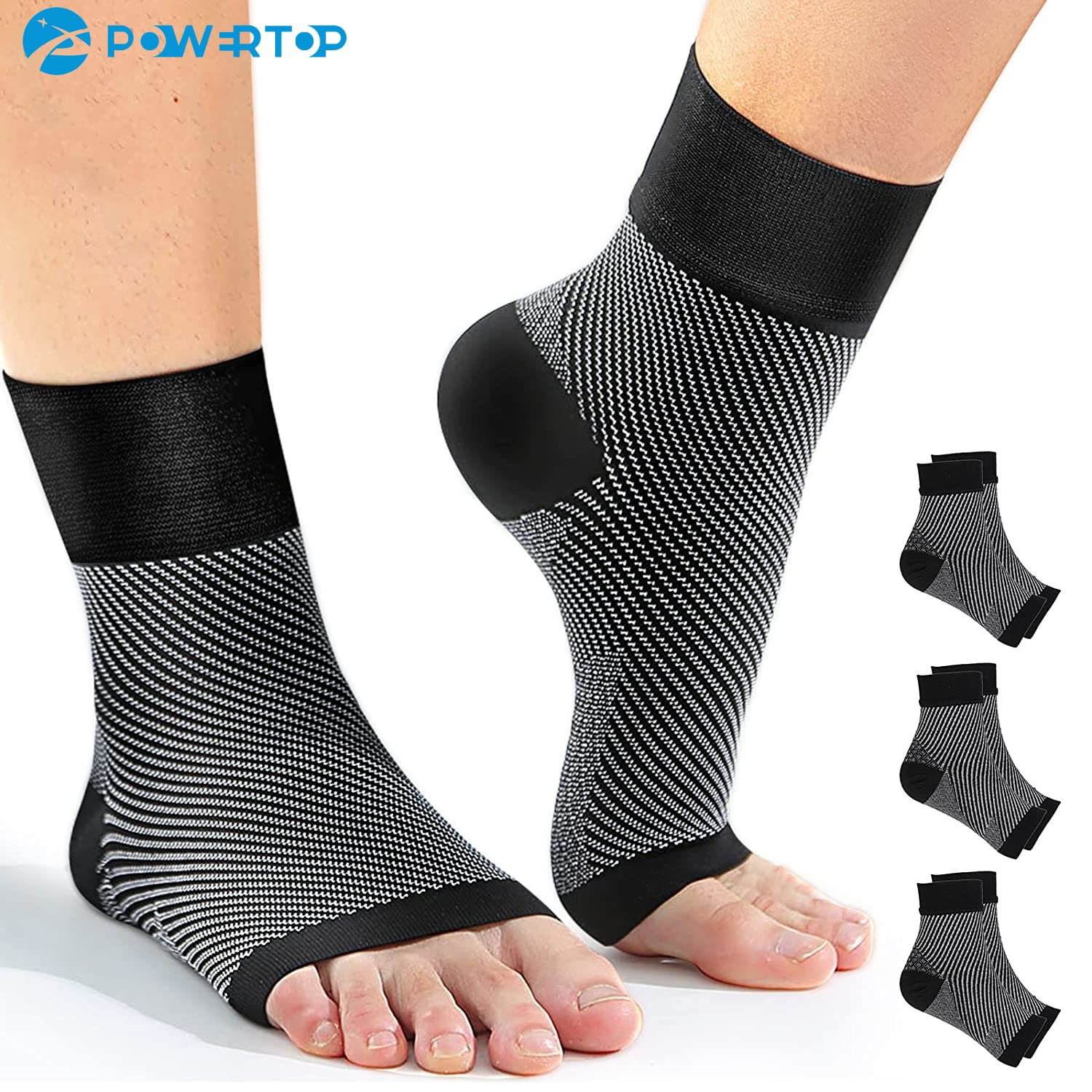 1 คู่ถุงเท้าการบีบอัด Plantar  - Ankle Brace Sock บทวิจารณ์และราคา