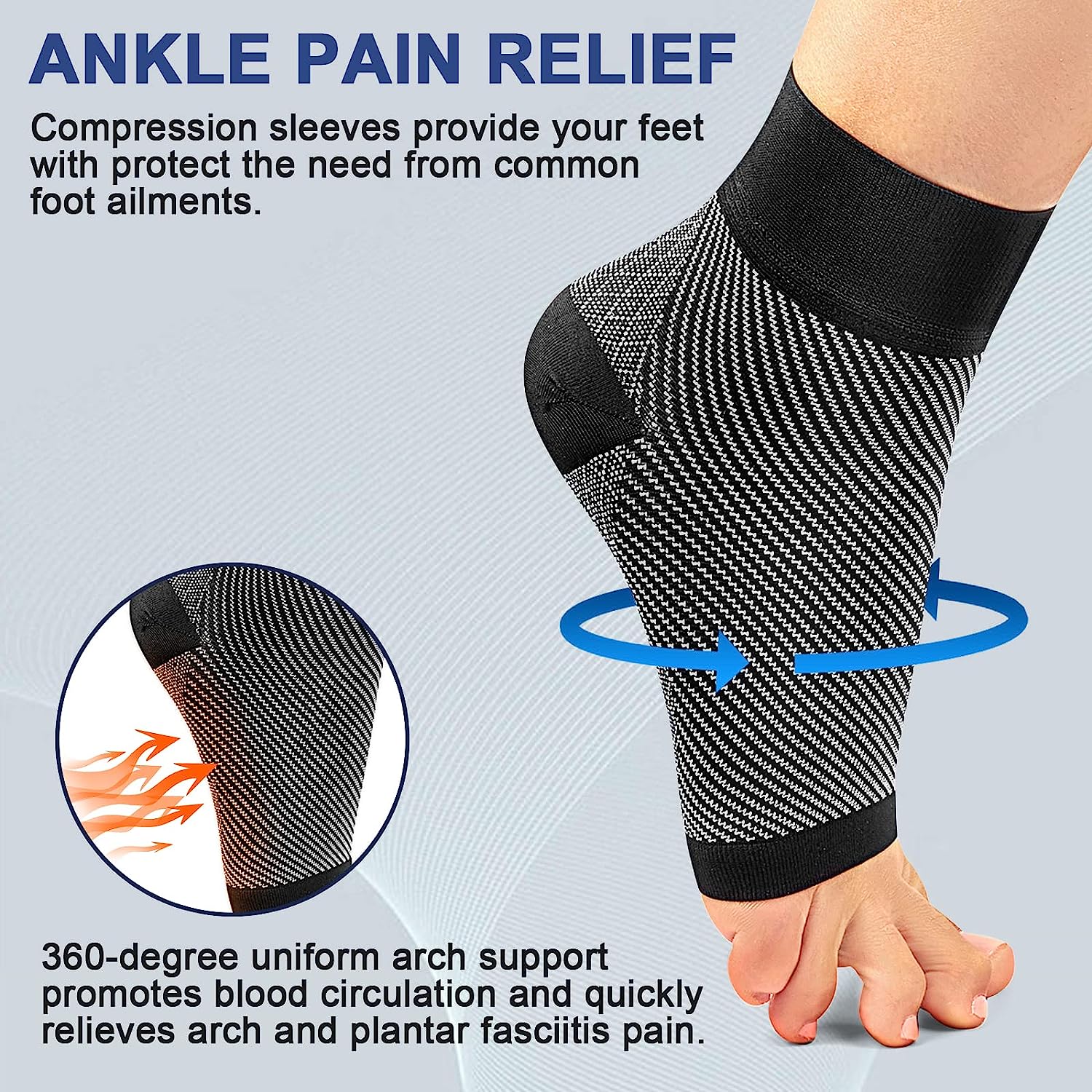 1 คู่ถุงเท้าการบีบอัด Plantar  - Ankle Brace Sock บทวิจารณ์และราคา