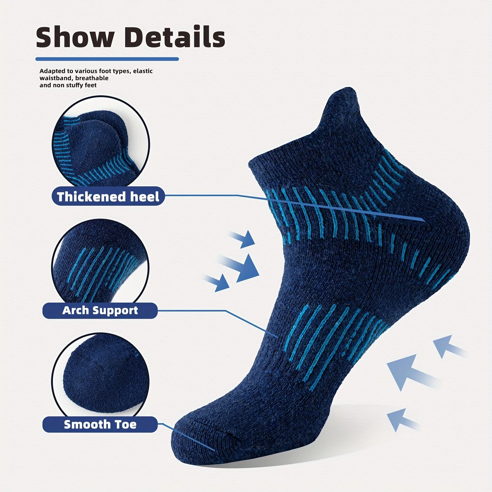 ถุงเท้าผู้ชายและผู้หญิง ขนแกะเ - Ankle Brace Sock บทวิจารณ์และราคา